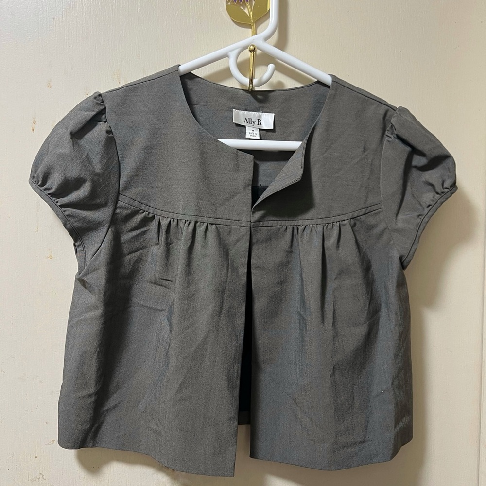 Ally B Gray Short Sleeve Blouse